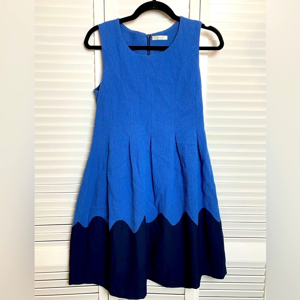 Boutique Blue and Navy Contrast Dress - size S